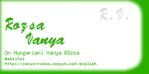 rozsa vanya business card